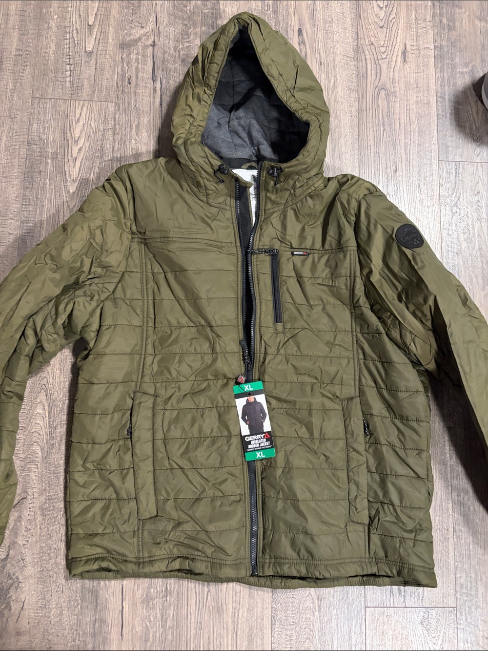 Gerry Weber Olive Green Quilted Hooded Puffer Jacket